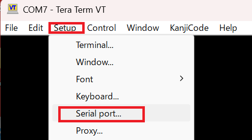TeraTerm COM設定 選択